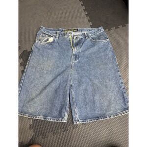 Nautica Jeans Men's Denim Shorts Size 38 Blue Relaxed Fit Flat Front Zip Fly